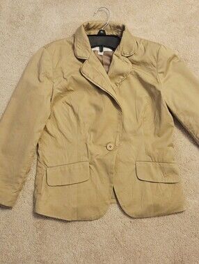 New York & Company Women's Beige Single-Button Blazer
